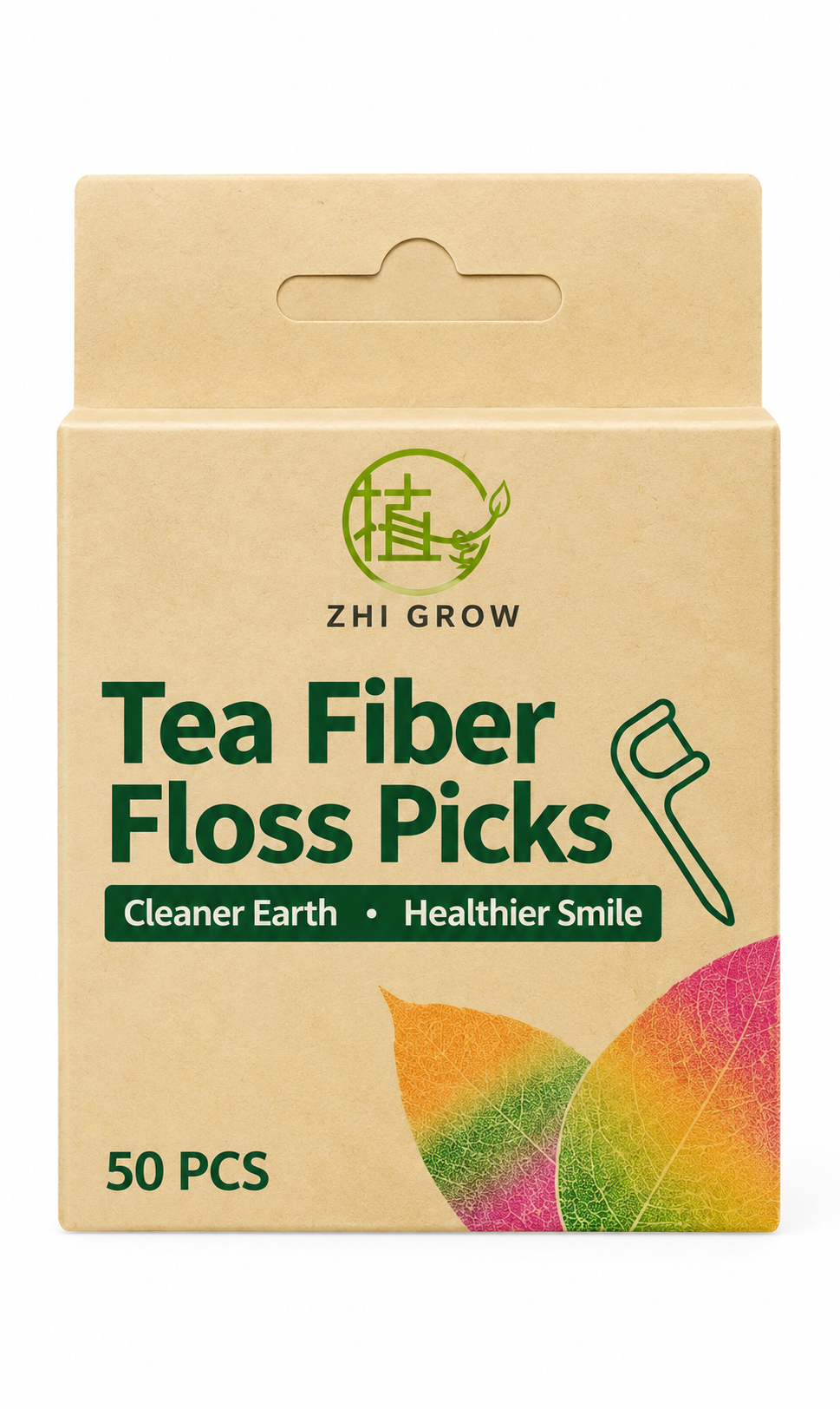 Tea Fiber Dental Floss Picks – 50 pcs (Box Pack)