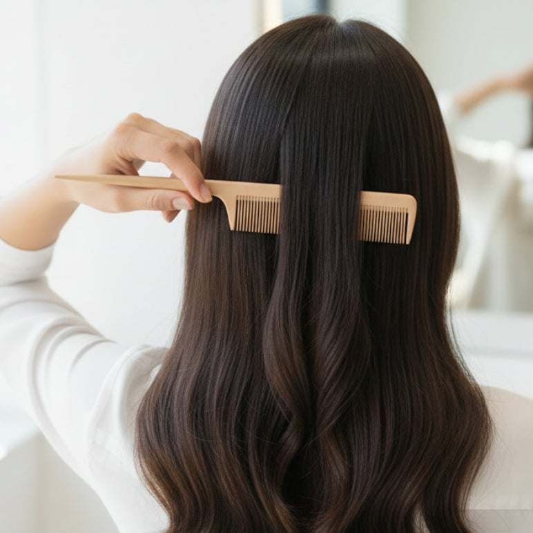 Eco-Friendly Plant Fiber Rat Tail Comb – Biodegradable Styling Comb